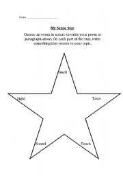 English worksheet: Sense Star