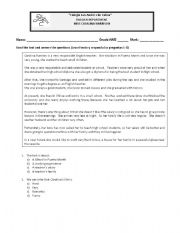 English Worksheet: Reading Test