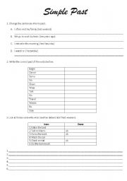 English worksheet: Simple Past