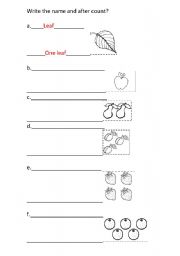 English worksheet: name and count!!