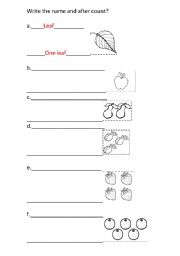 English Worksheet: name and count!!