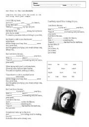 English Worksheet: set fire to the rain