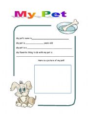 English Worksheet: My Pet