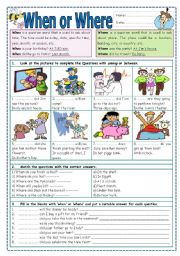 English Worksheet: When or Where?