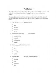 English Worksheet: PAST PERFECT EXERCISES