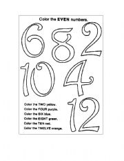 English worksheet: Painting Numbers