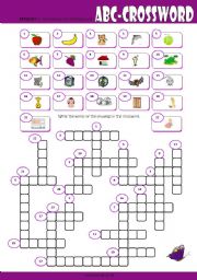 English Worksheet: ABC Crossword