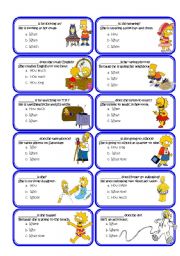 Wh_questions_multiple_choice_cards with the Simpsons set2