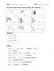 English Worksheet: Making salt dough