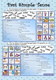 English Worksheet: Past Simple Tense*** fully editable *** with key