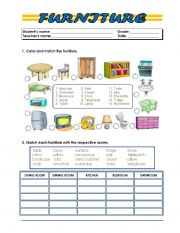 English Worksheet: Furniture