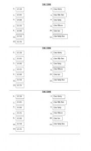 English worksheet: The time