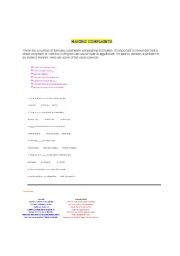 English Worksheet: MAKING COMPLAINTS