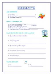 English Worksheet: comparatives