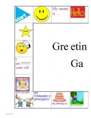 English Worksheet: Greetings Game