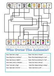 English Worksheet: Animal Maze