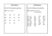 English worksheet: Word list