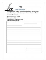 English Worksheet: letter of invitation