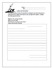 English worksheet: letter of invitation