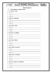 English Worksheet: going to 