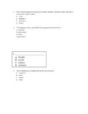 English Worksheet: Geography quiz