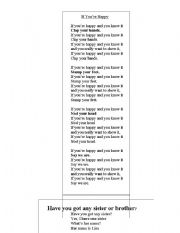 English Worksheet: if you are happy