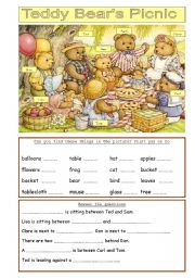 English Worksheet: Teddy Bears Picnic