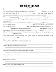 English Worksheet The Gift Of Magi Exercises