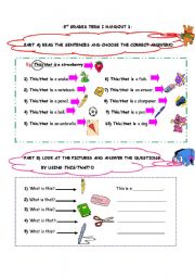 English Worksheet: this/that handout