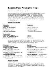 English Worksheet: asking for help
