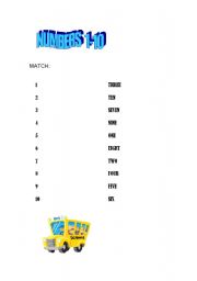 English Worksheet: NUMBERS