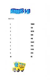 English worksheet: NUMBERS