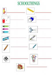 English worksheet: School things