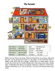 English Worksheet: My house