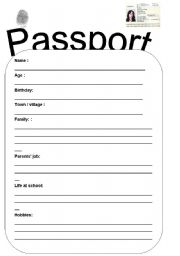 English Worksheet: Passport please,  identity checking!