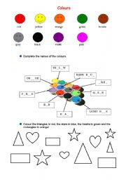 English Worksheet: Colours