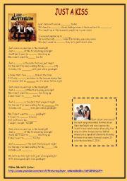 English Worksheet: JUST A KISS by lady Antebellum
