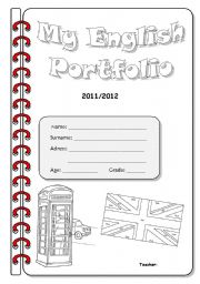 English Worksheet: English Portfolio Cover - 2nd Version