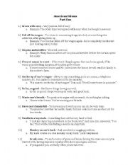 English Worksheet: American Idioms Activity
