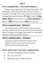 English worksheet: written paragraphes