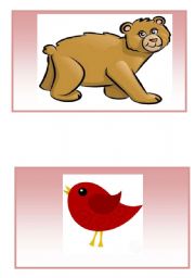 English Worksheet: Set of flashcard from the story Brown Bear, what do you see?