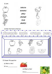 English Worksheet: FRUIT