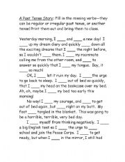 English worksheet: Fill in the blanks_past tense forms