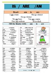 English Worksheet: Is / are / am