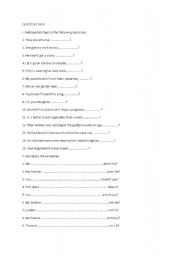 English Worksheet: Question tags