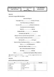 English worksheet: listen to a song