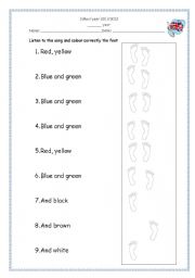 English worksheet: Colours