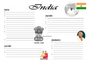 English worksheet: India_Overview