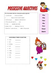 English Worksheet: POSSESSIVE ADJECTIVES