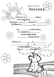 English Worksheet: Colours - song